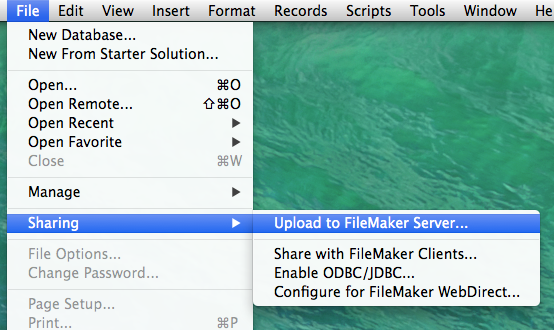 Upload to FileMaker Server