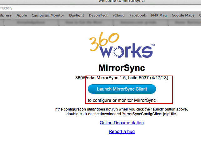 MirrorSync landing page