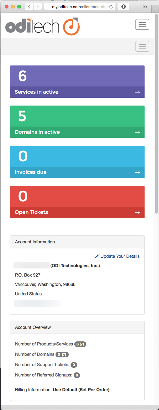 ODI Client Area iPhone