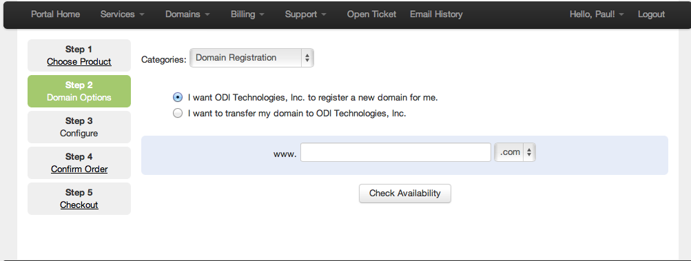 Transfer a Domain